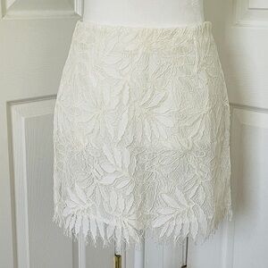 Juicy Couture Bleached Bone Palms Lace Mini Skirt Size 2 NWT